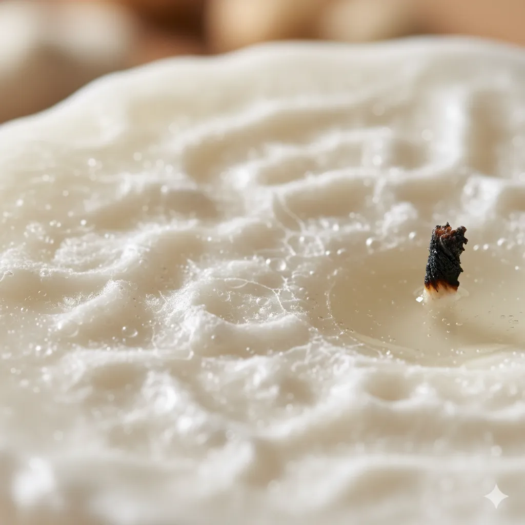 Close-up of candle wax texture